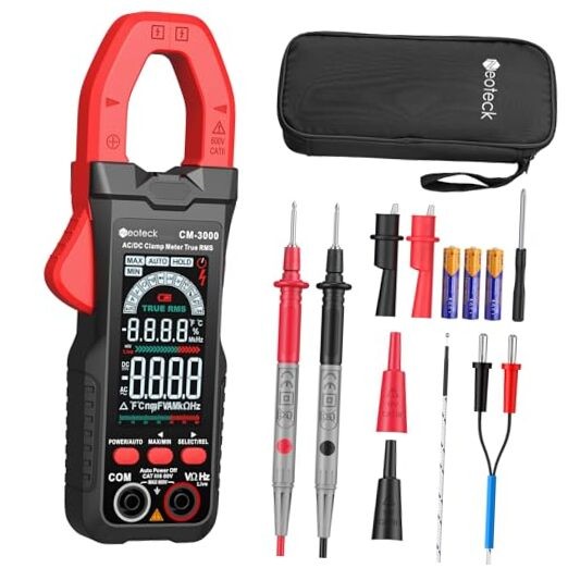 Clamp Meter 6000 Counts Clamp Multimeter 800A 6000Counts,800A AC Current Red