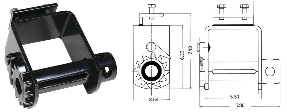DOLECO 28100008 WEB WINCH BOTTOM MOUNT PORTABLE with 2 SET SCREWS