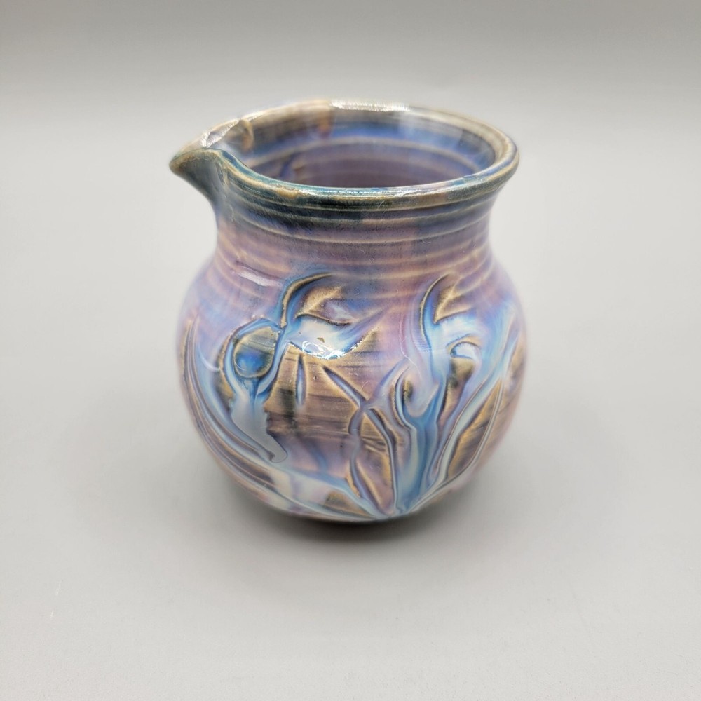 Peggy Steffes IRIS Hand Thrown Pottery Pitcher Montana