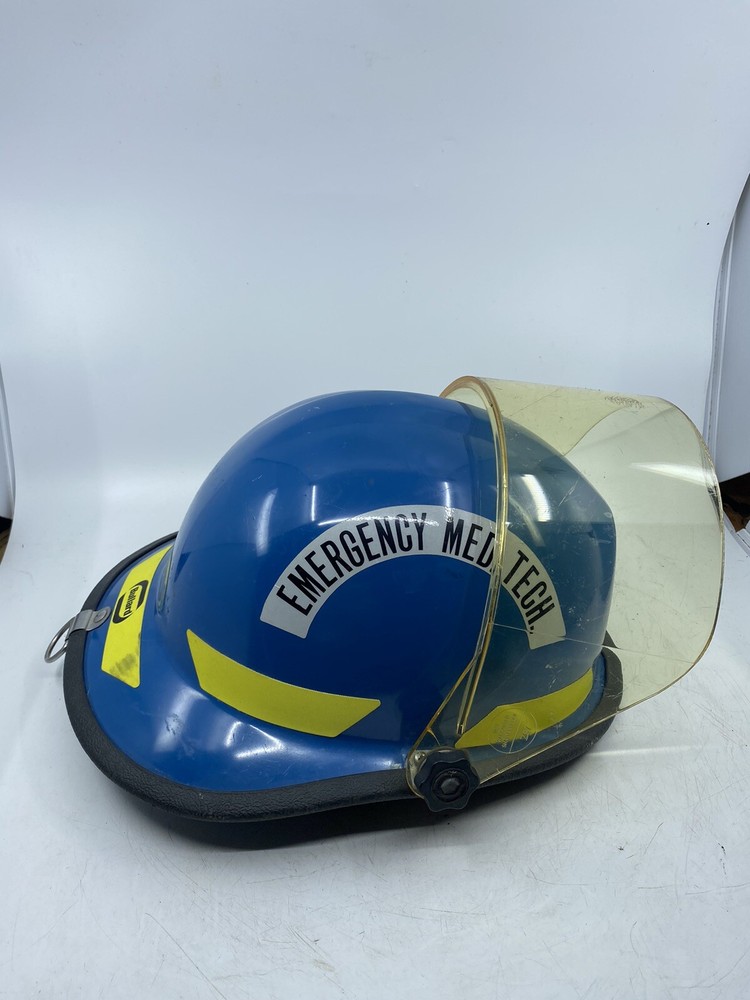 Vintage Bullard Firedome Med Tech Fire Helmet w/ Interior Lining & Face Shield
