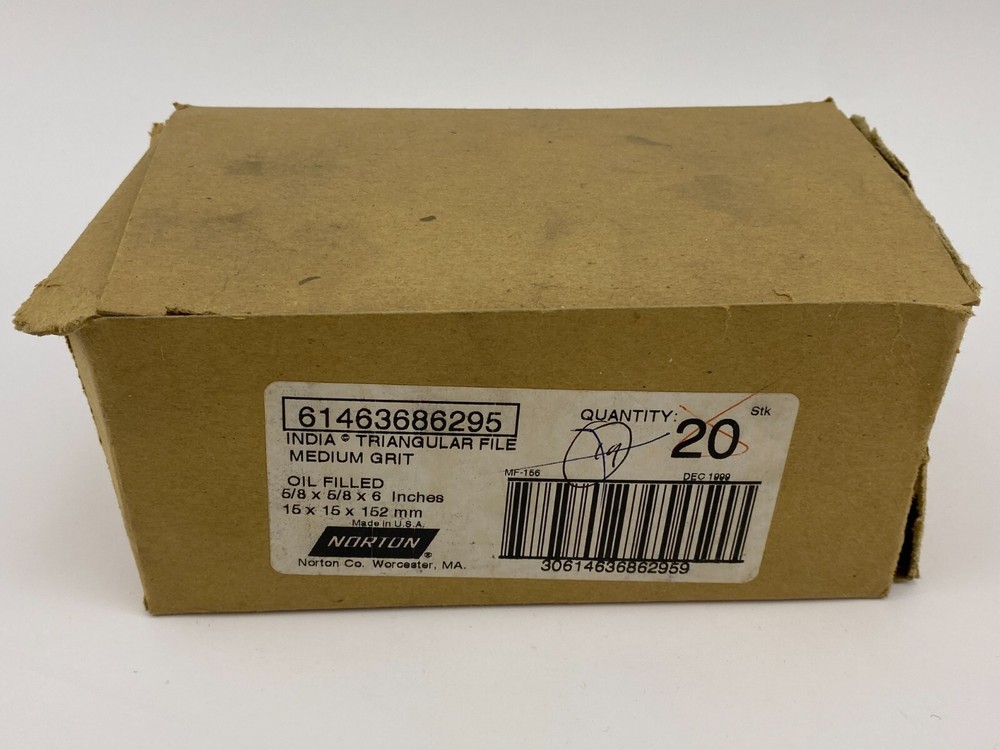 Norton 61463686295 6 X 5/8 INDIA FILE TRIANGULAR MEDIUM GRIT