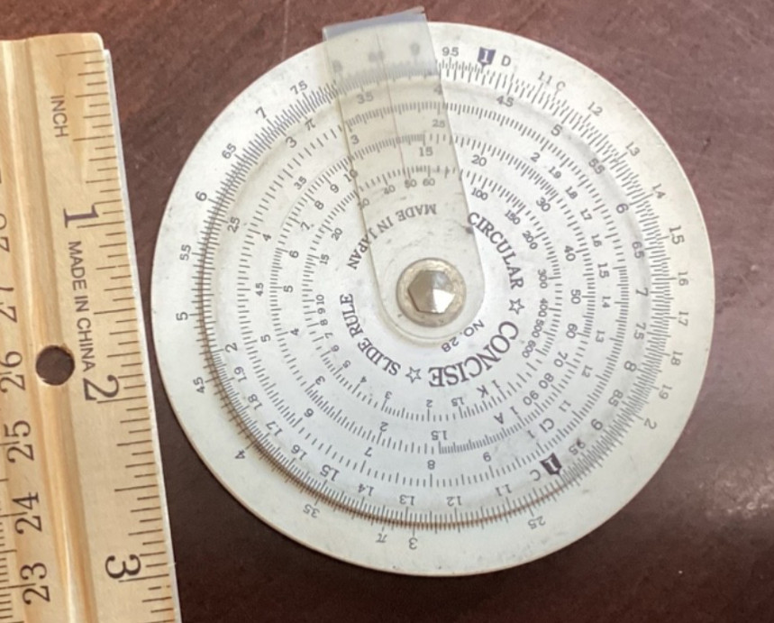 Concise Model #28 Circular Analog Computer Slide Rule Made In Japan Vintage
