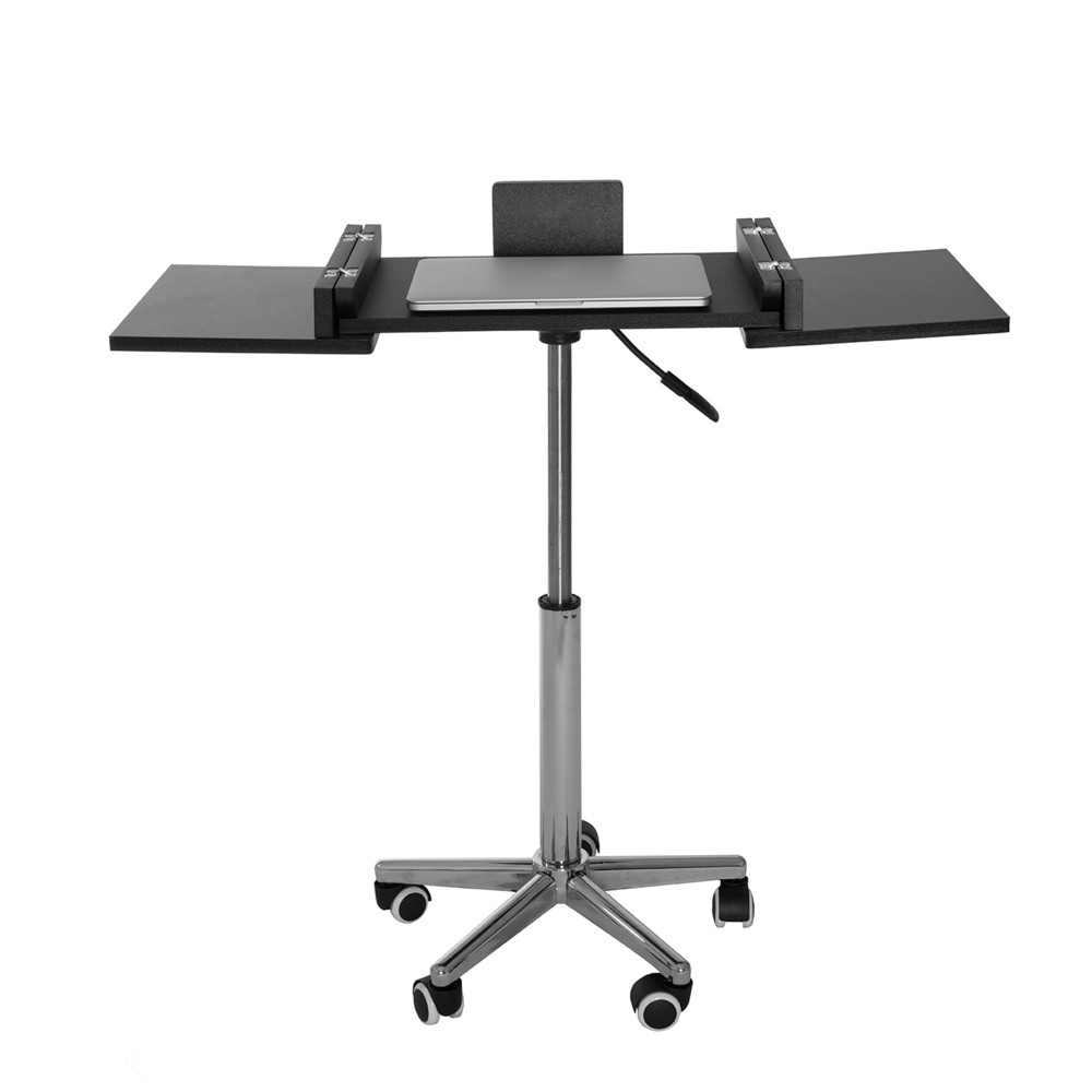 Space-Saving Folding Workstation - Adjustable Laptop Desk, Graphite Steel Frame