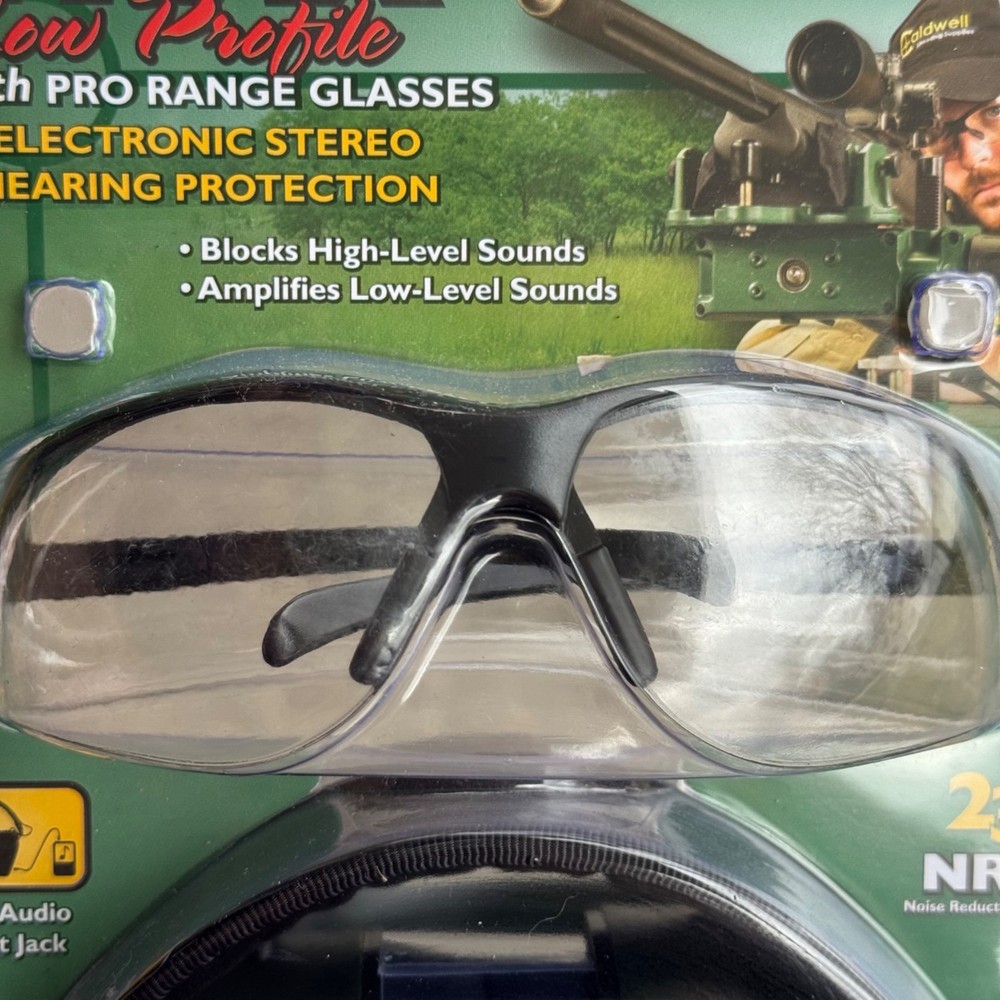 Caldwell E-Max Low Profile Electronic Hearing Protection & Pro Range Glasses Set