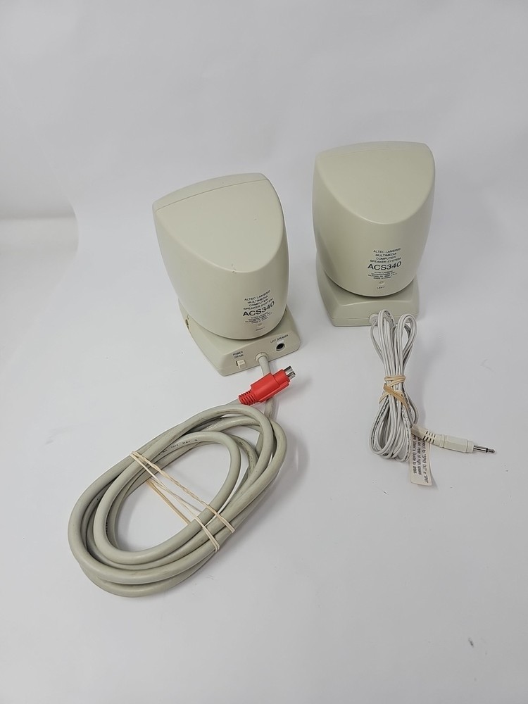 Altec Lansing ACS340 Multimedia Computer Wired 3.5mm Speakers Tested Works