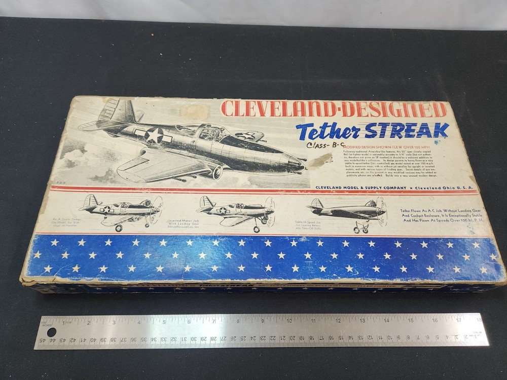 Cleveland Designed Master Balsa model plane kit Tether Streak GPL-5021  22" span