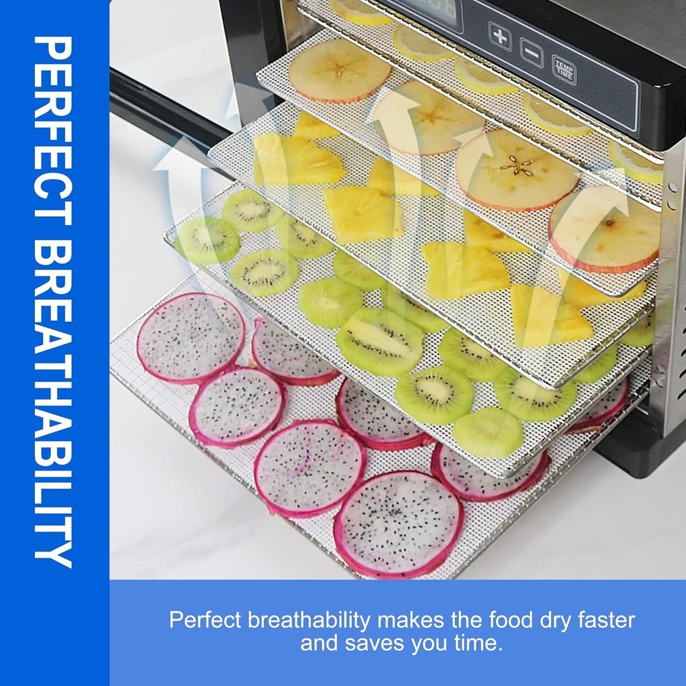 Versatile Silicone Dehydrator Sheets, 5 Pack - Customizable & Dishwasher Safe