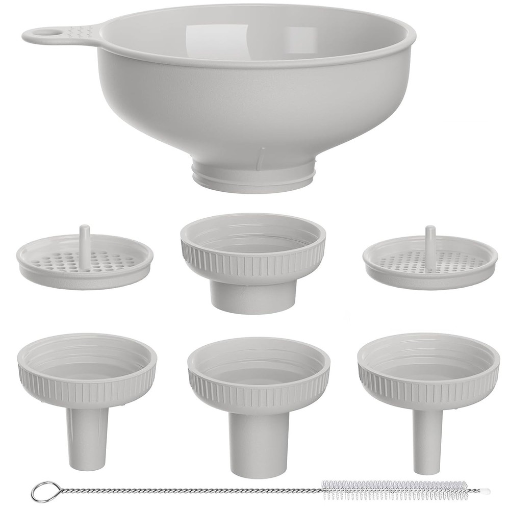 Wide Mouth Funnel with Multiple Spouts for Jars and Bottles Kitchen Tool