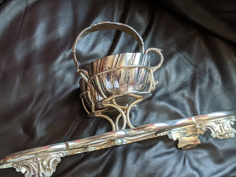 Interesting Antique whalker hall Decanter Stand ? Silver Plated Double Coaster