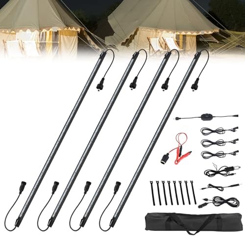 12V LED Interior Light Bar Kit Dimmable IP67 Black Aluminum Bar- White