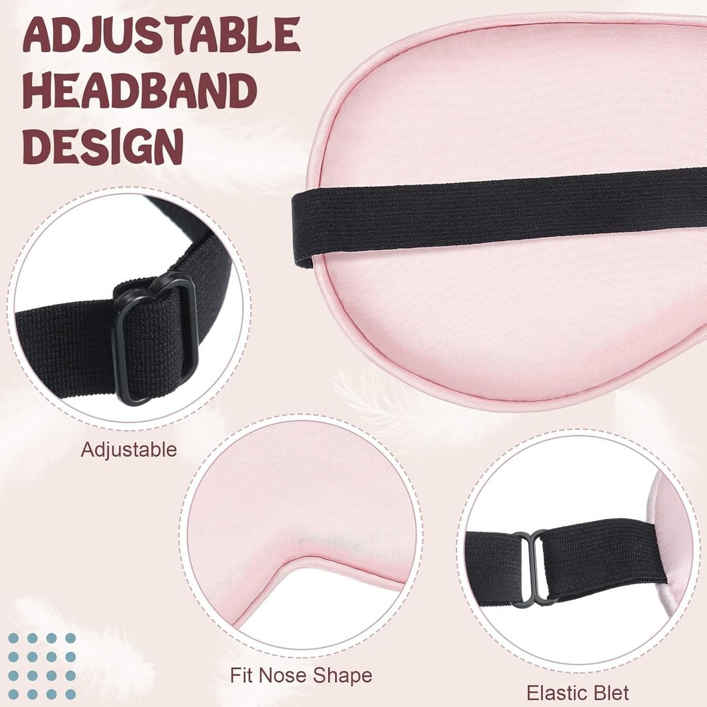 4 Pcs Silk Sleep Eye Masks Smooth Soft Satin Eye Covers with Adjustable Strap...