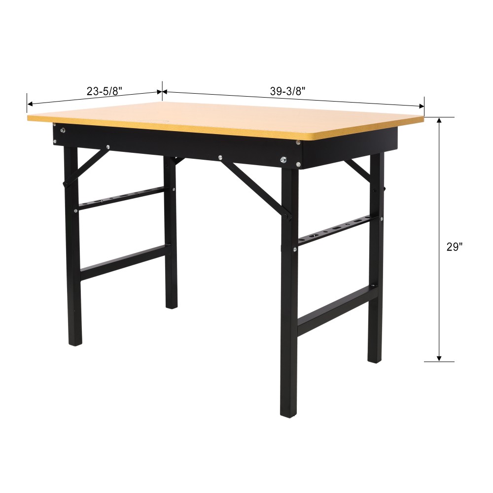 Portable Folding Workbench Tool Table w/ Measuring Tape & Protractor