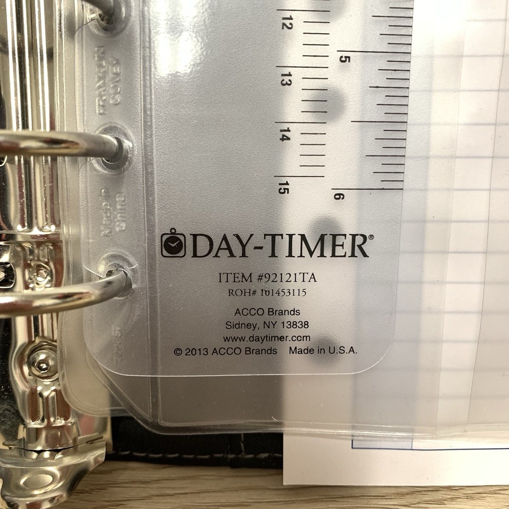 Franklin Covey Day Timer 7-Ring Planner Organizer Black Leather Magnetic Snap