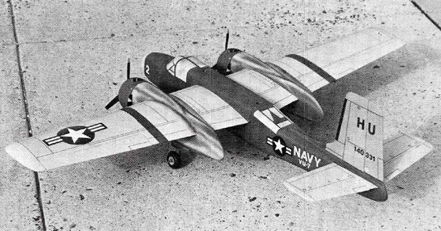 Douglas A-26 Invader Twin Engine 54" RC Model Airplane Printed Plans & Templates