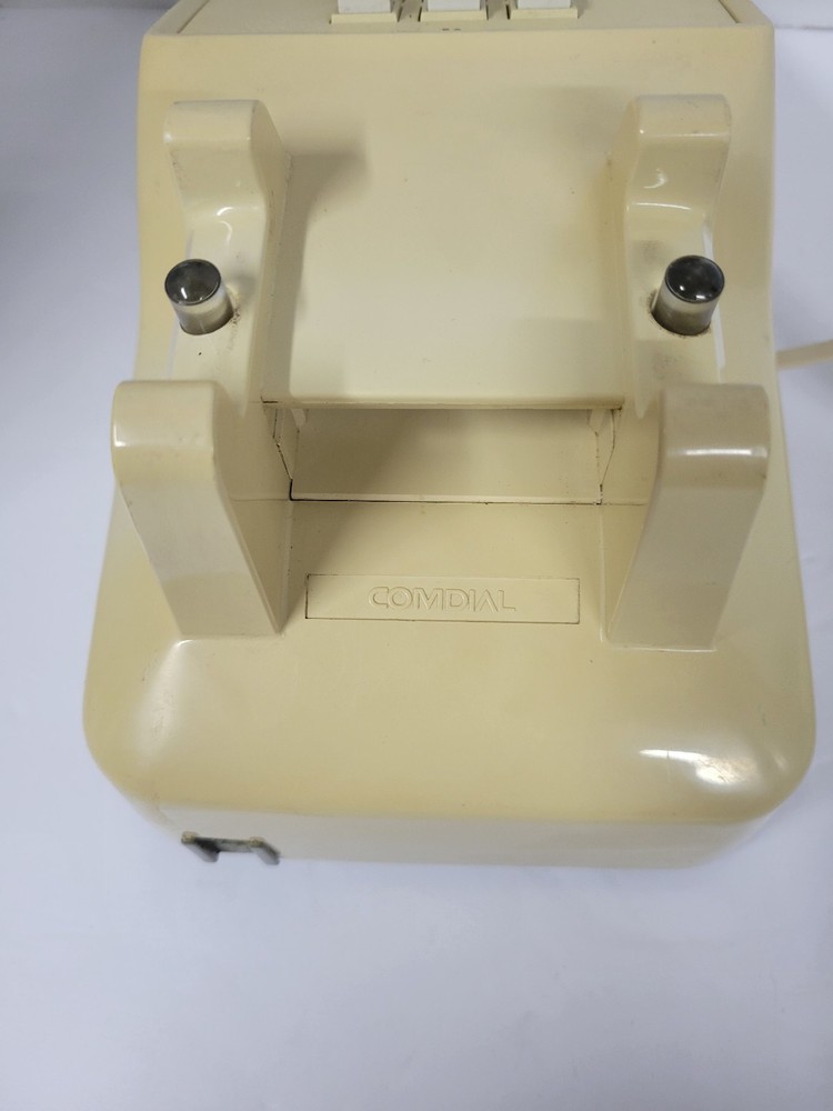 Vintage Comdial Push Button Tan/Beige Desktop Telephone Untested