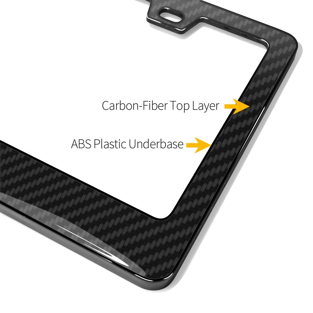 Chevrolet Corvette C8 3D Carbon Plastic License Plate Frame