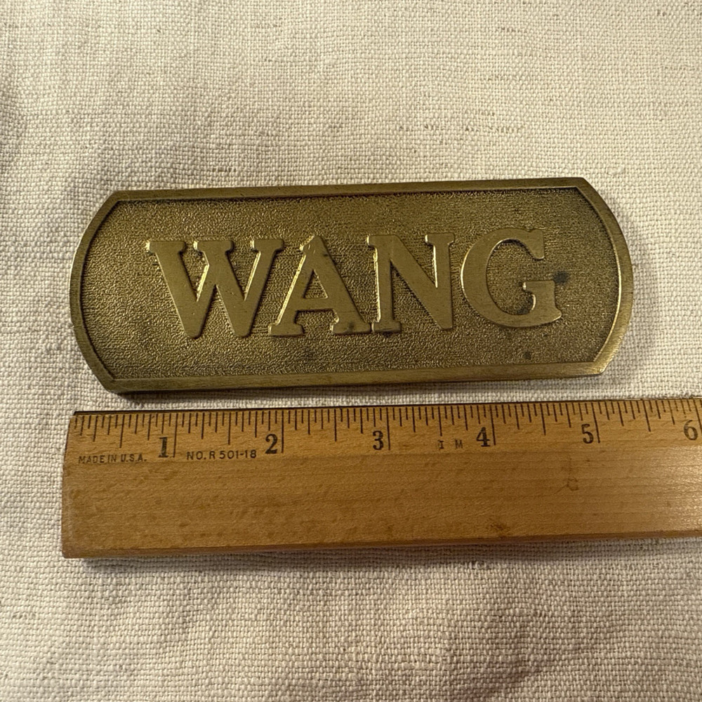 WANG CORPORATION BRASS NAMEPLATE