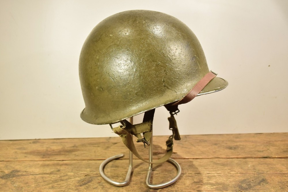 WW2 US M1 fixed bale helmet, Firestone rigger para liner - Original