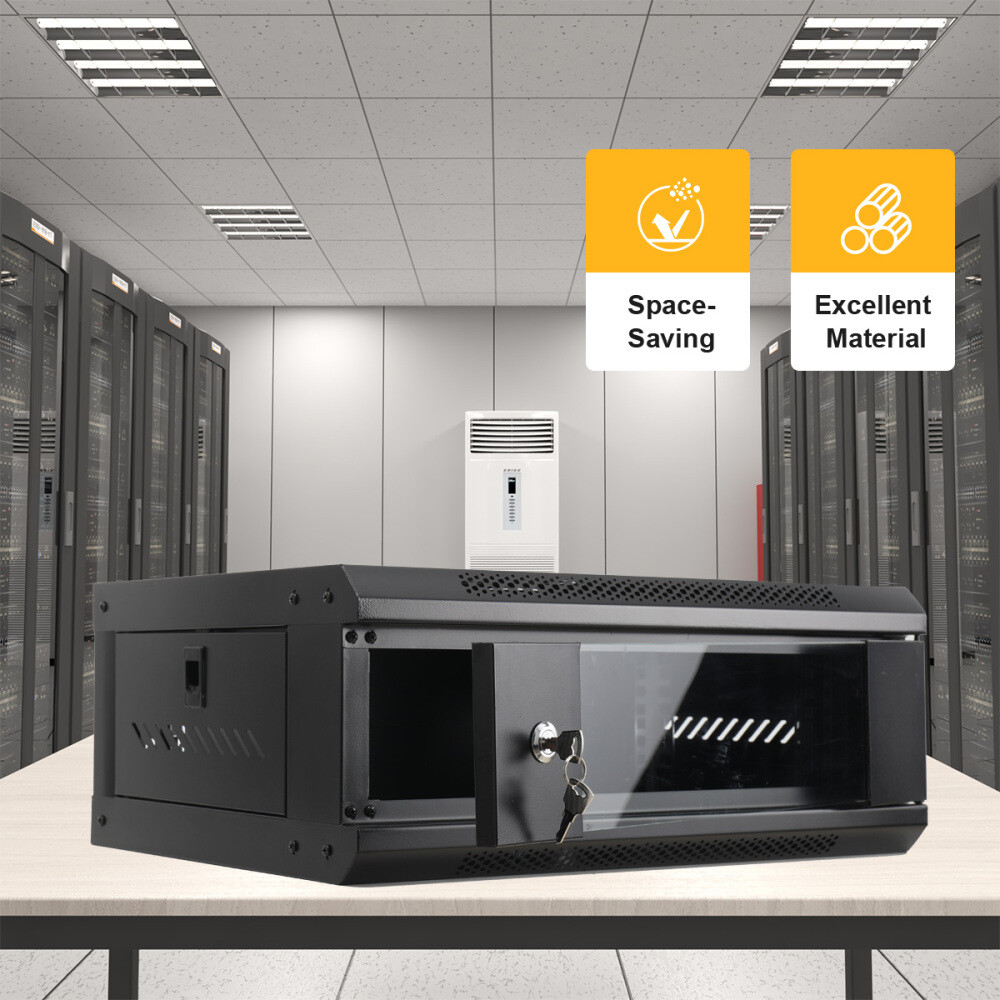 4U Wall/ Floor Mount Server Cabinet Network Server Data Cabinet Enclosure Rack