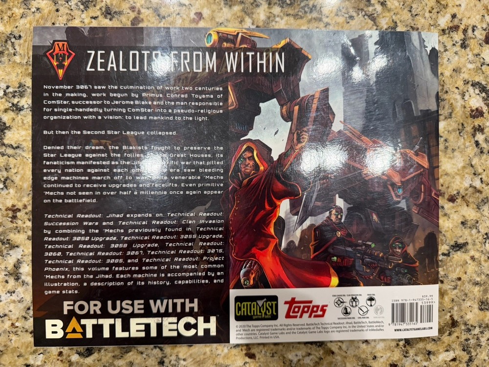 Battletech: Technical Readout Jihad by Catalyst Games, 2022 - 35317