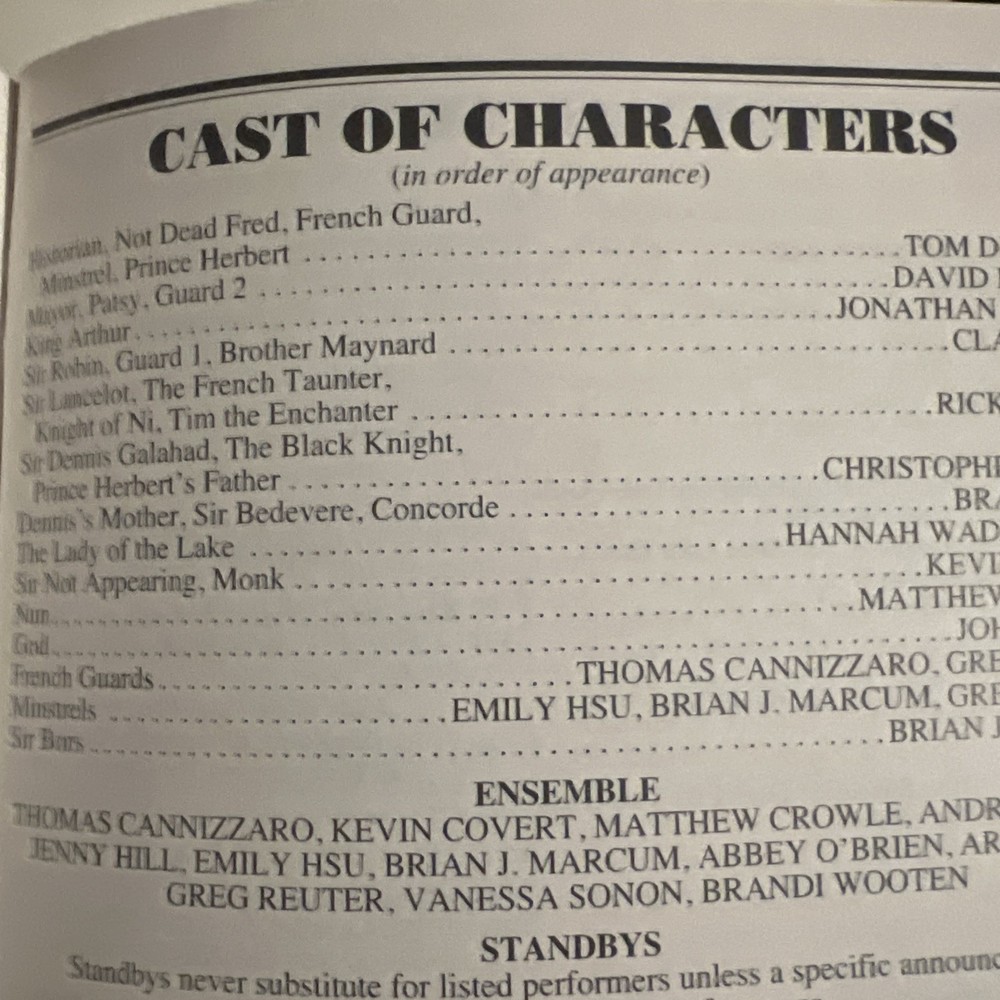 MONTY PYTHON SPAMALOT PLAYBILL 2008 BROADWAY SAM S SHUBERT THEATRE