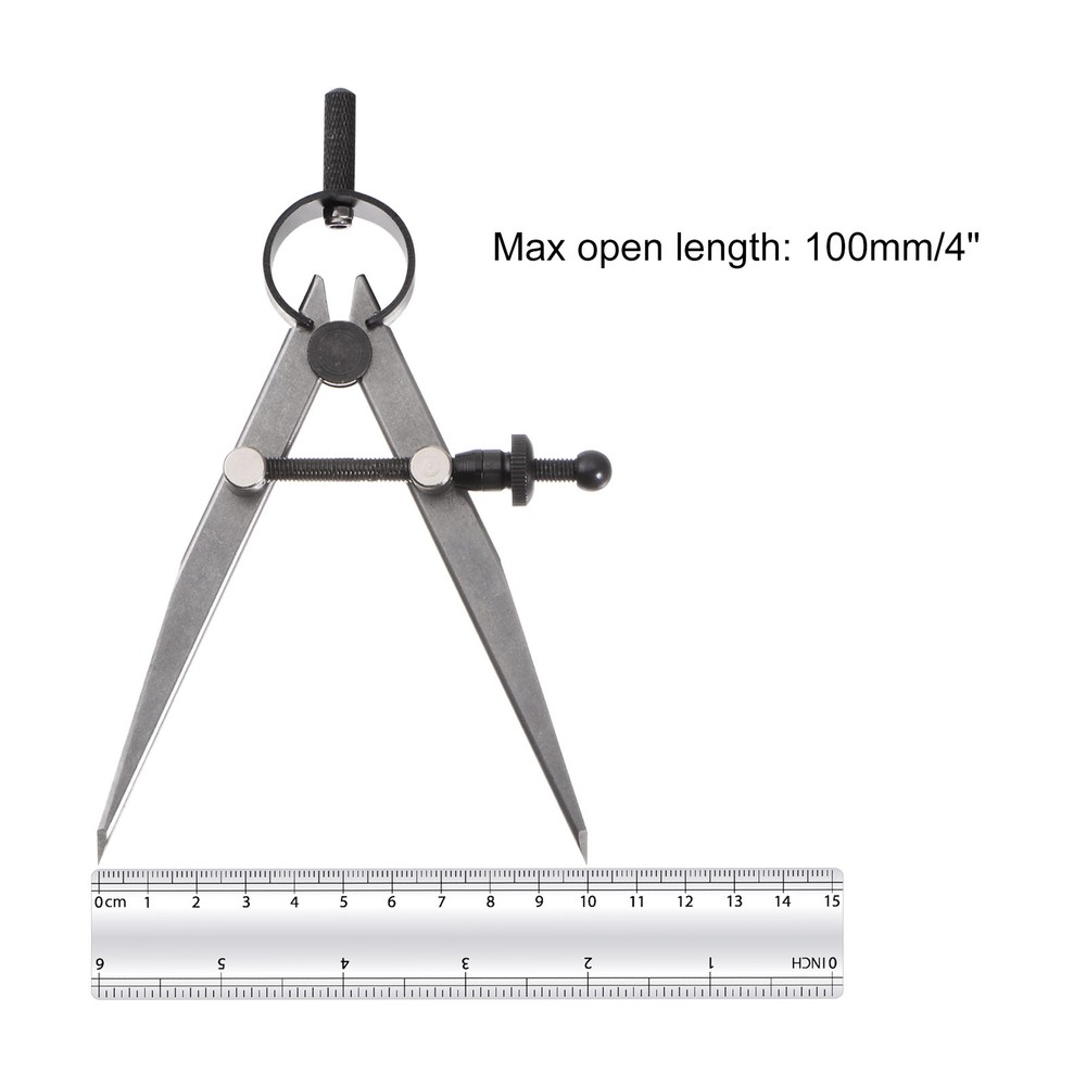 Spring Joint Caliper 4" Carbon Steel Spring Divider Caliper w Solid Nut Flat Leg