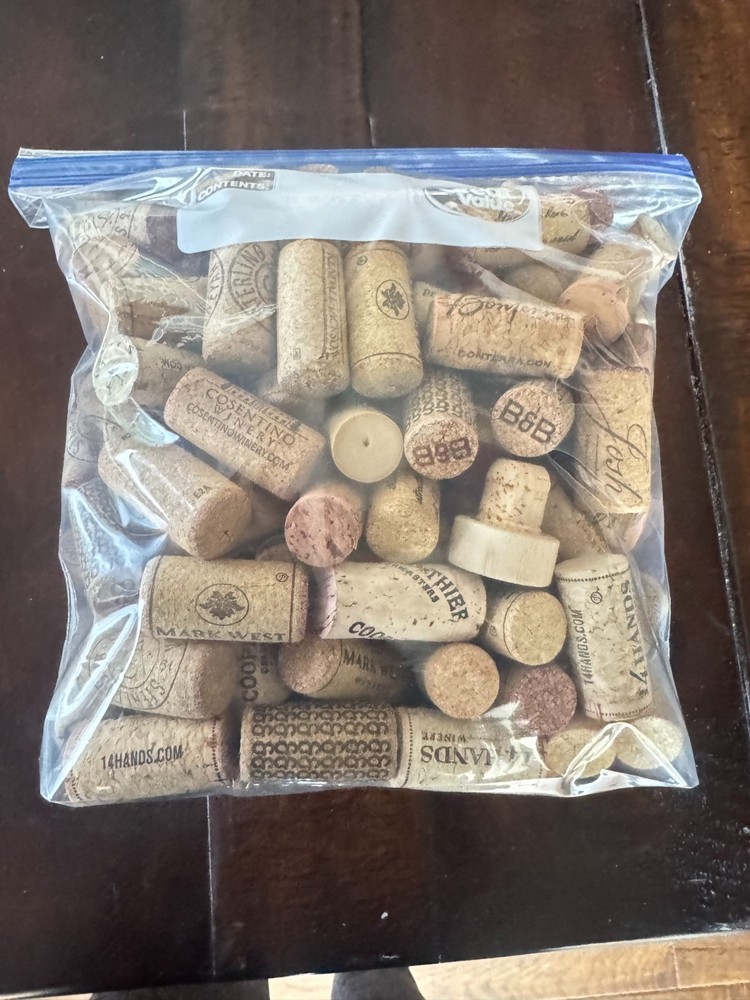 Natural Used Assorted Wine Corks - Approximate quantity 120