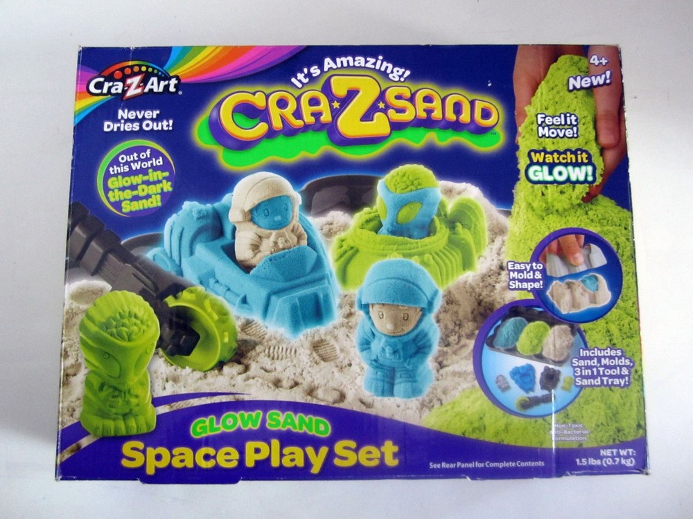 Cra Z Sand Space Play Set Glow Sand New