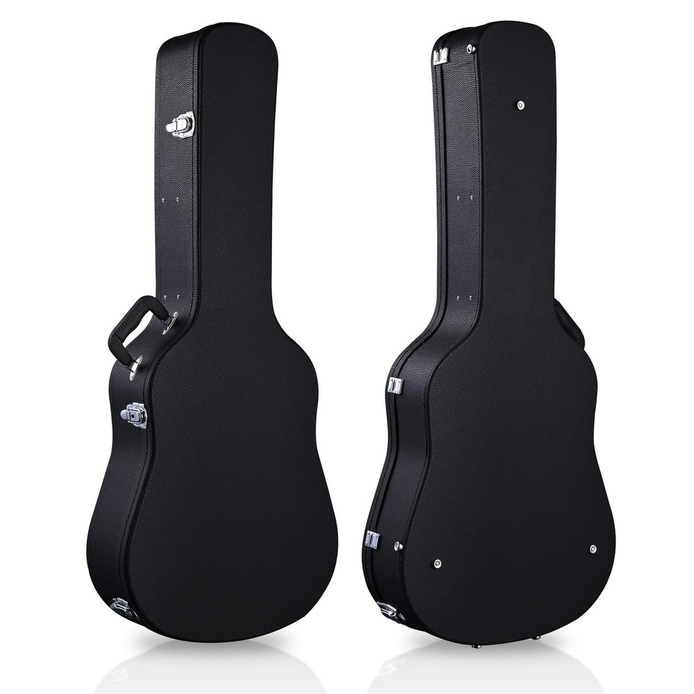 Acoustic Guitar Hard Case Wooden Hard Shell Carrying Case Lockable