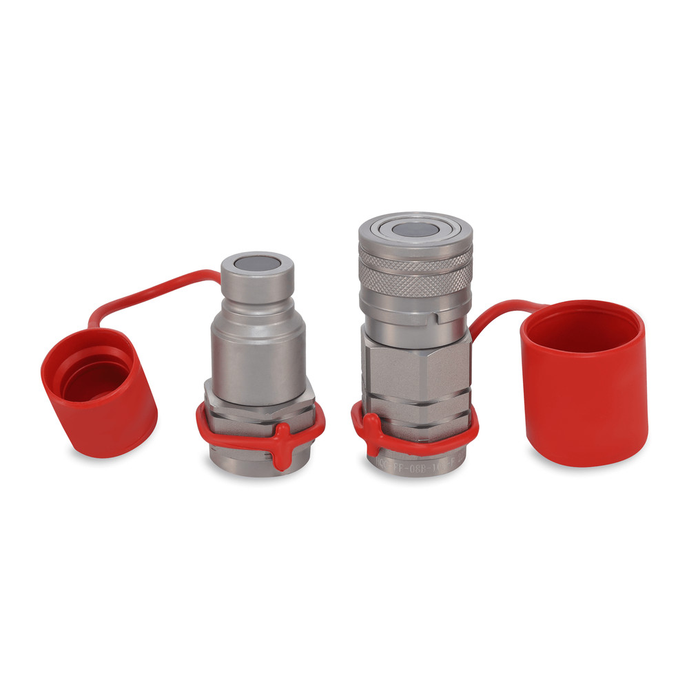1/2″ Flat Face Hydraulic Quick Couplers Set - 5/8″ SAE Thread