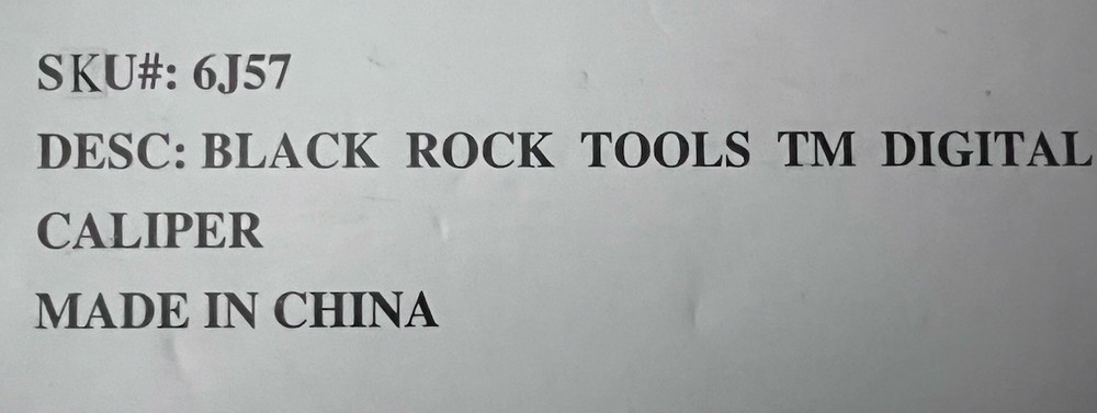 Black Rock Tools • Digital Caliper • 6” • Never Used • Open Box