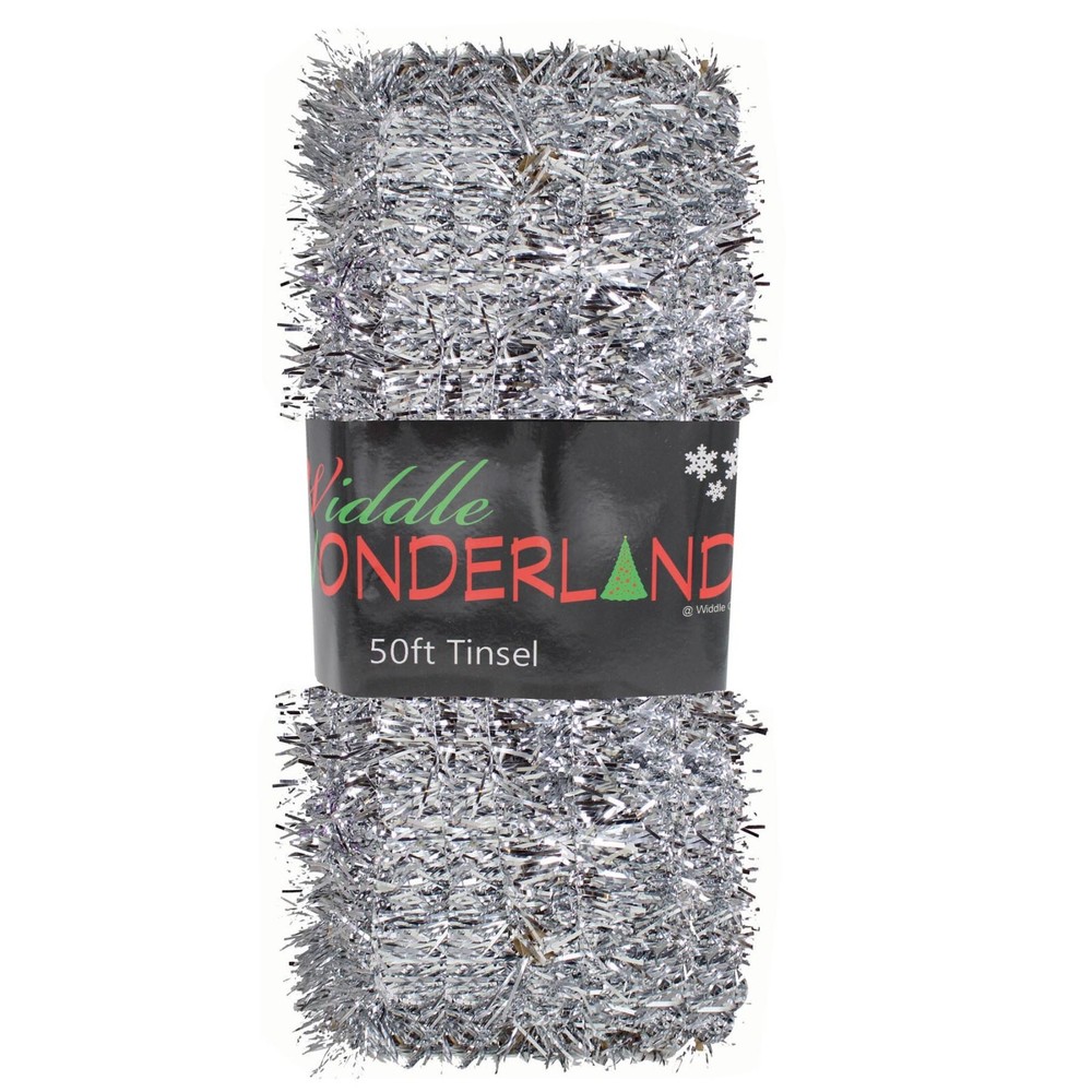 Christmas Tree 50ft x 3cm Tinsel GREAT VALUE - Choose Colour