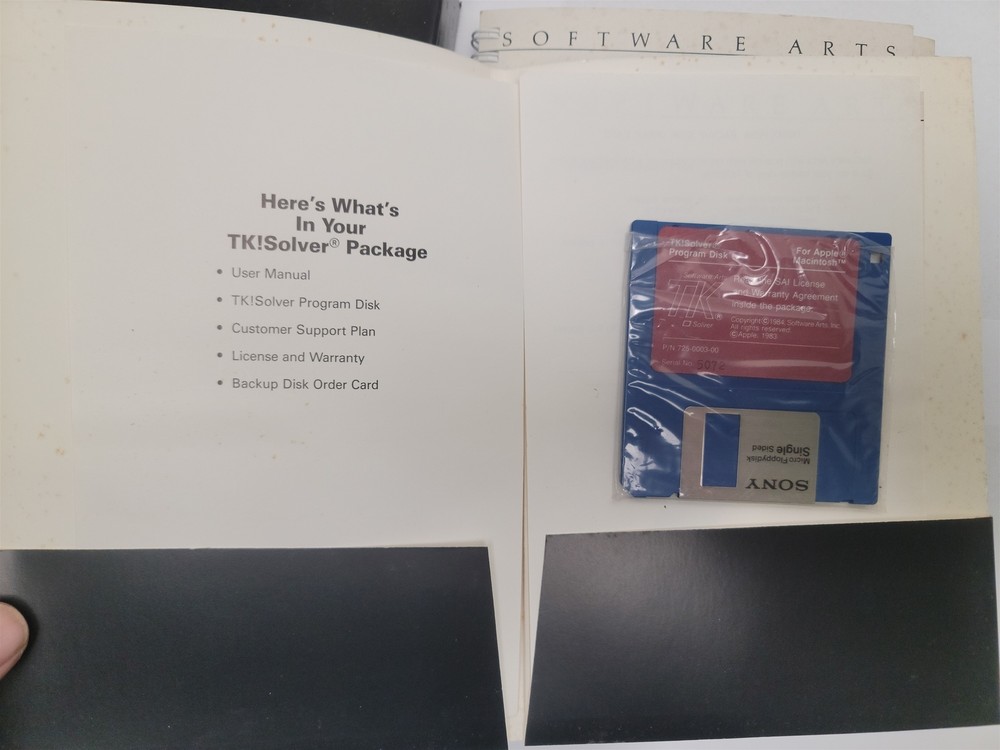 TK! Solver for Apple Macintosh - Box + Manual + Program Disk , 1984