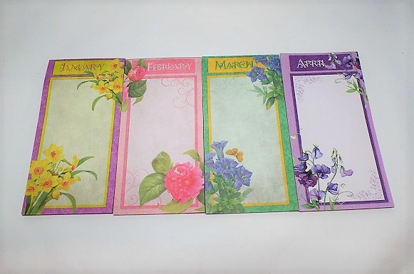 12 Months Floral Memo Sets