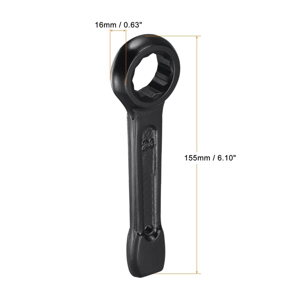 24mm Box End Ring Type Impact Spanner, High Tensile Steel Single Head Tool