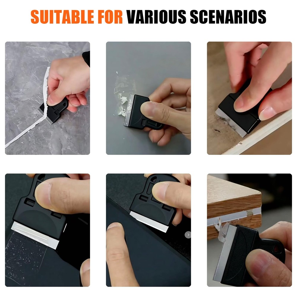 Feoqibu 7 Pack Razor Blade Scraper Tool, Scraper, Paint Black