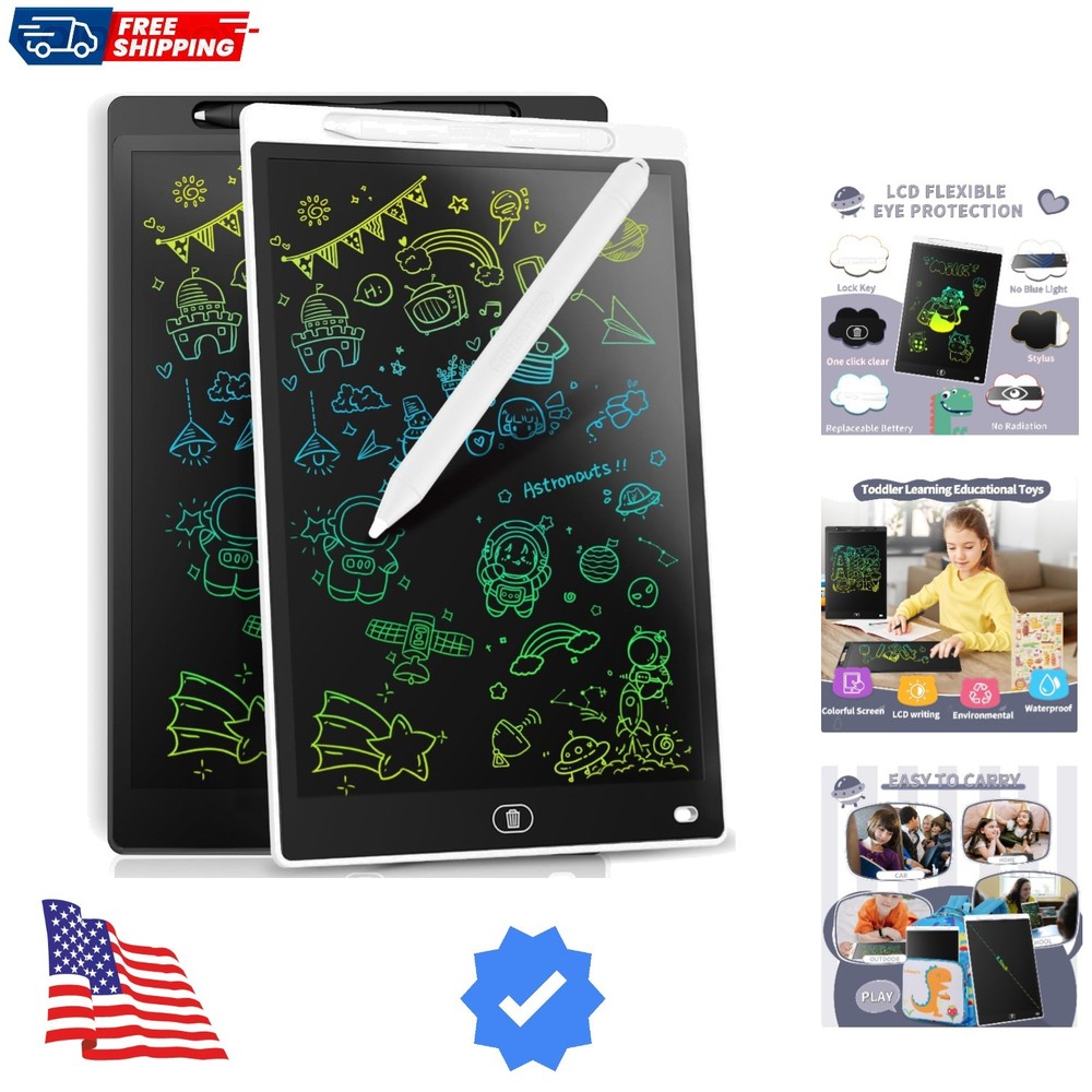 2 Pack] LCD Writing Tablet 8.5-Inch Colorful Doodle Board, Toddler Learning E...
