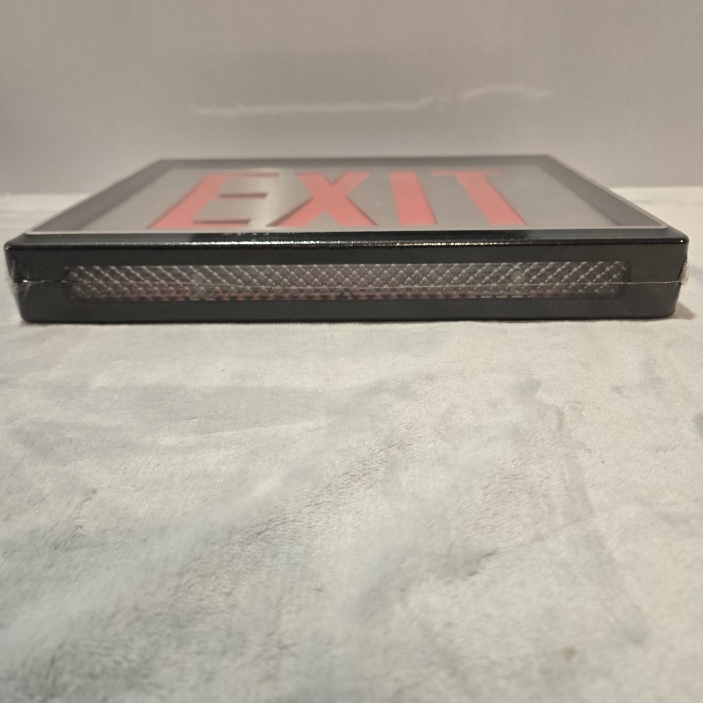 Red LED Exit Sign Brushed Metal Casing Chloride LACBD1R Mounting Kit Both Faces