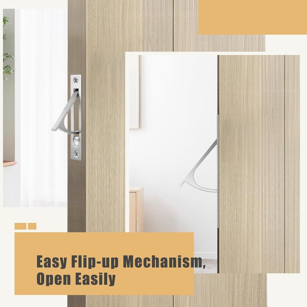 HBL' Pocket Door Hardware Set – 2 Recessed Flush Finger Pulls & 1 Edge Pull M...