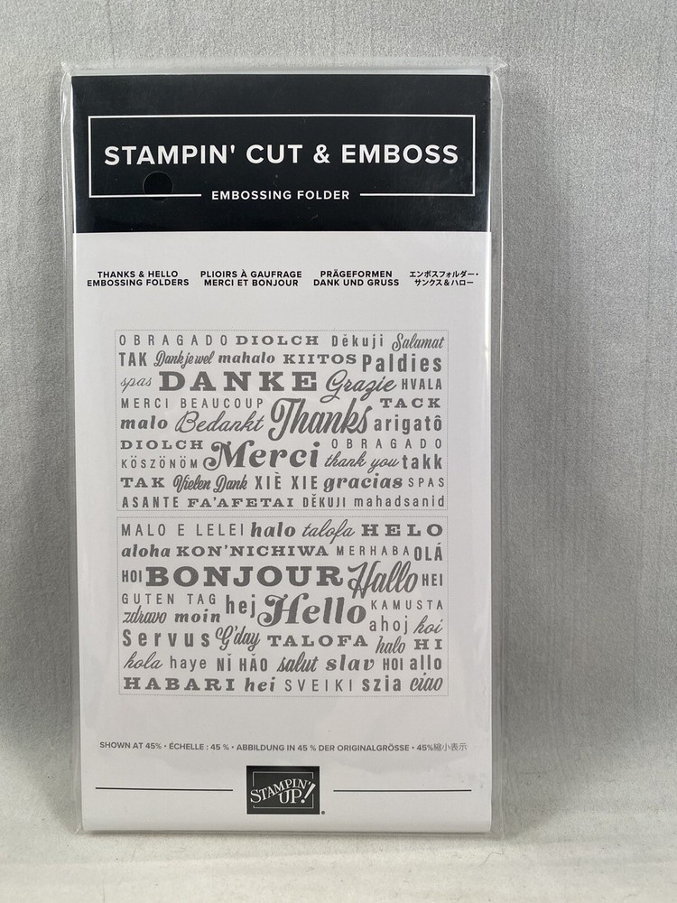 THANKS & HELLO Embossing Folder Stampin Up A23
