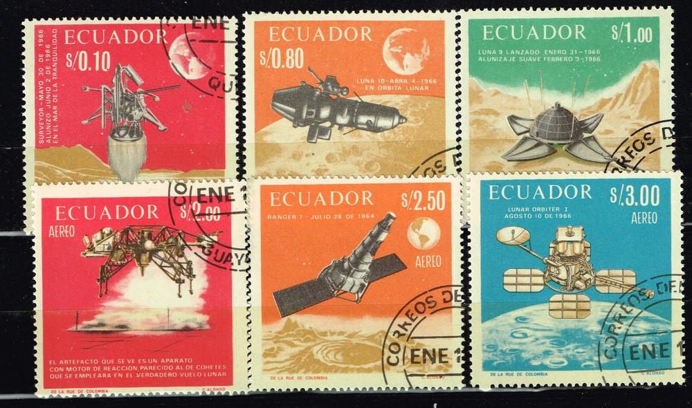 Ecuador US and Soviet Space Exploration set 1968