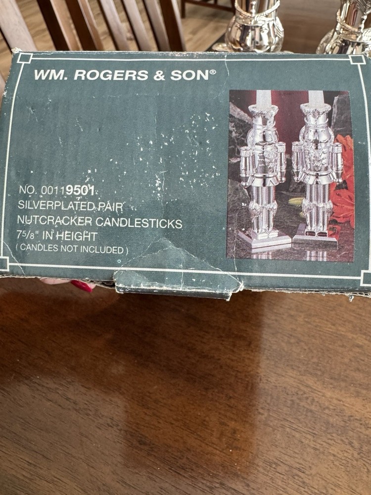 WM Rogers & Sond Silver Co. Nutcracker Candlesticks