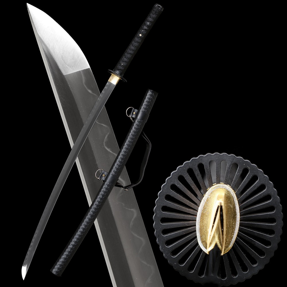 All Black Katana Battle Ready T10 Japanese Samurai Razor Sharp Functional Sword