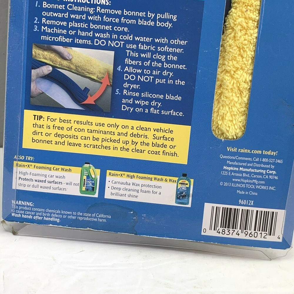 Rain X Swiper Blade Auto Drying Tool Squeegee Blade Microfiber Cloth Polishing