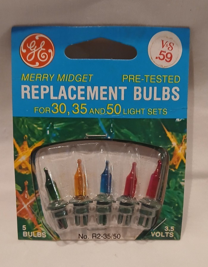 Vintage GE Merry Midget Christmas Light Replacement Bulbs Pretested