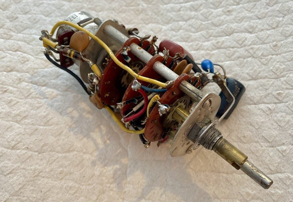 Vintage Multi-Wafer Rotary Switch Stepped Resistor Network Selector Assembly