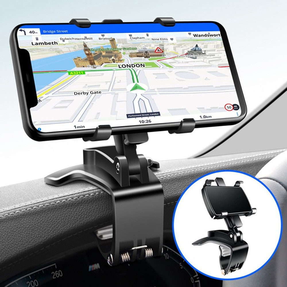 Car Mobile Phone Holder Navigation Bracket Sun Visor Mirror Dashboard Mounting