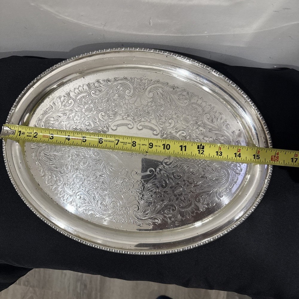 Vintage Silver Plated Ovel Shaped Tray