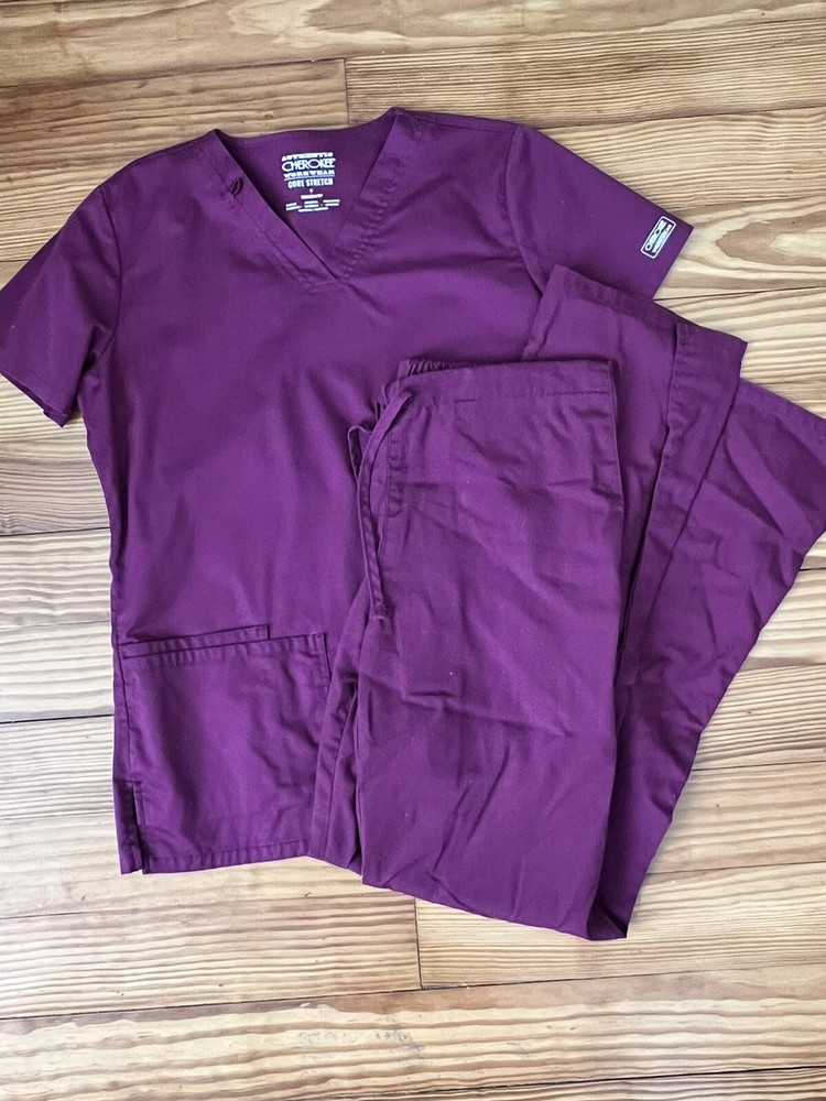 Maroon XS Cherokee Scrub Set