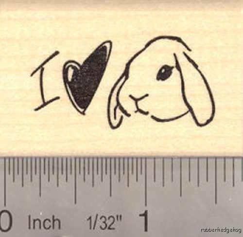 I heart Lop bunny  Rubber Stamp D13108